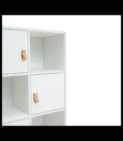 Estantería 4 puertas, 4 huecos acabado blanco, 119cm(alto) 60cm(ancho) 29cm(fondo). .