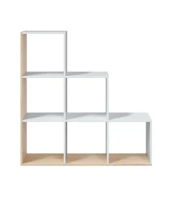 Estanteria baja Cantora en blanco artik y roble canadian, 110cm(alto) 108cm(ancho) 28cm(fondo) .