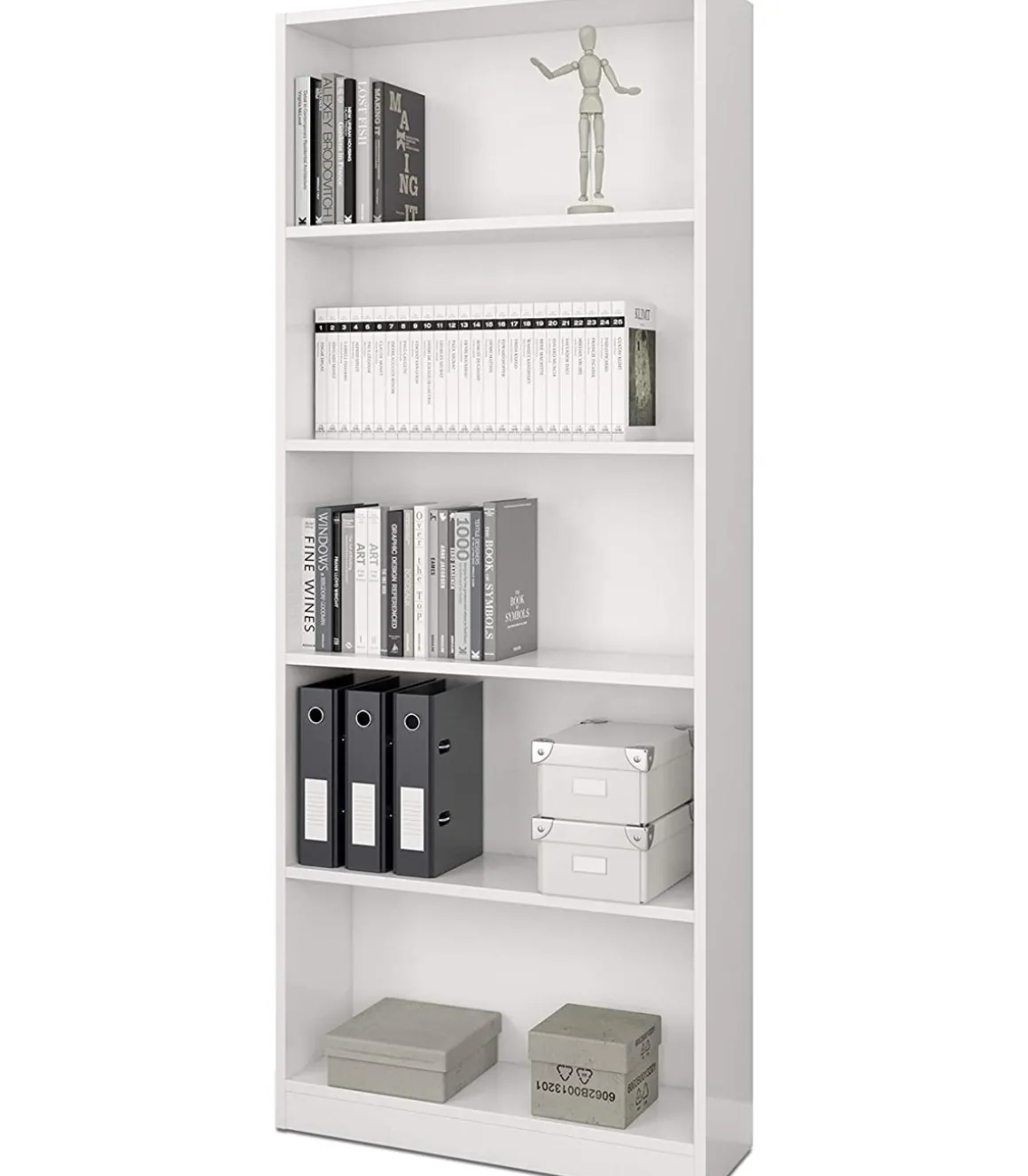 Estanteria cinco baldas Tokio acabado blanco artik 201 cm(alto)80 cm(ancho)28 cm(fondo) .