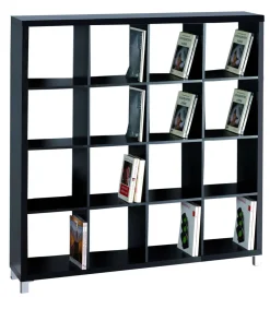 Estanteria grande kubox 4x4 acabado negro, 153 cm(alto)146 cm(ancho)29 cm(fondo)
