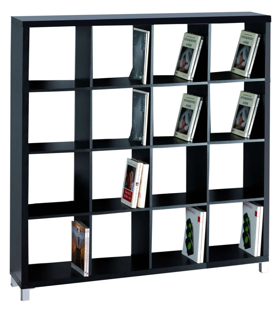 Estanteria grande kubox 4x4 acabado negro, 153 cm(alto)146 cm(ancho)29 cm(fondo)