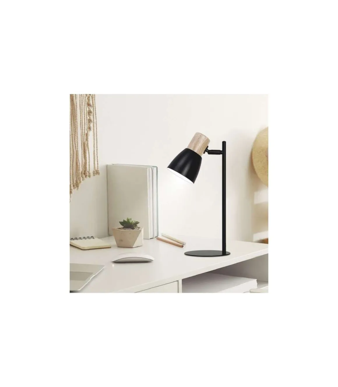 Flexo modelo Cabin acabado negro-madera 42cm(alto) 15cm(ancho) 20 cm(fondo