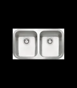 Fregadero de 2 senos en inox Singapur, 23 cm(alto)79 cm(ancho)45 cm(largo)