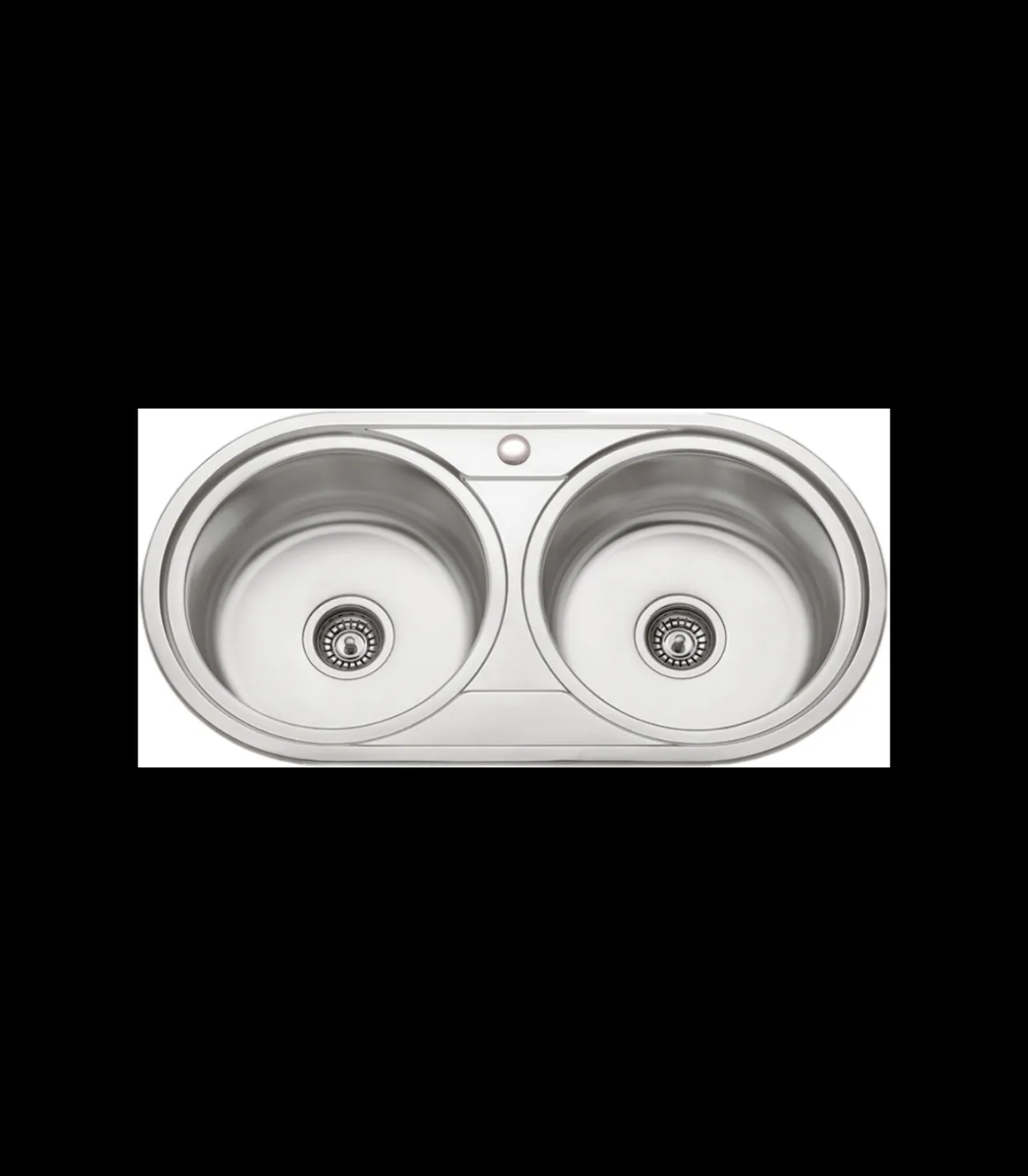 Fregadero de 2 senos en inox sin orificio grifo Chipre 19 cm(alto)90 cm(ancho)47 cm(largo)