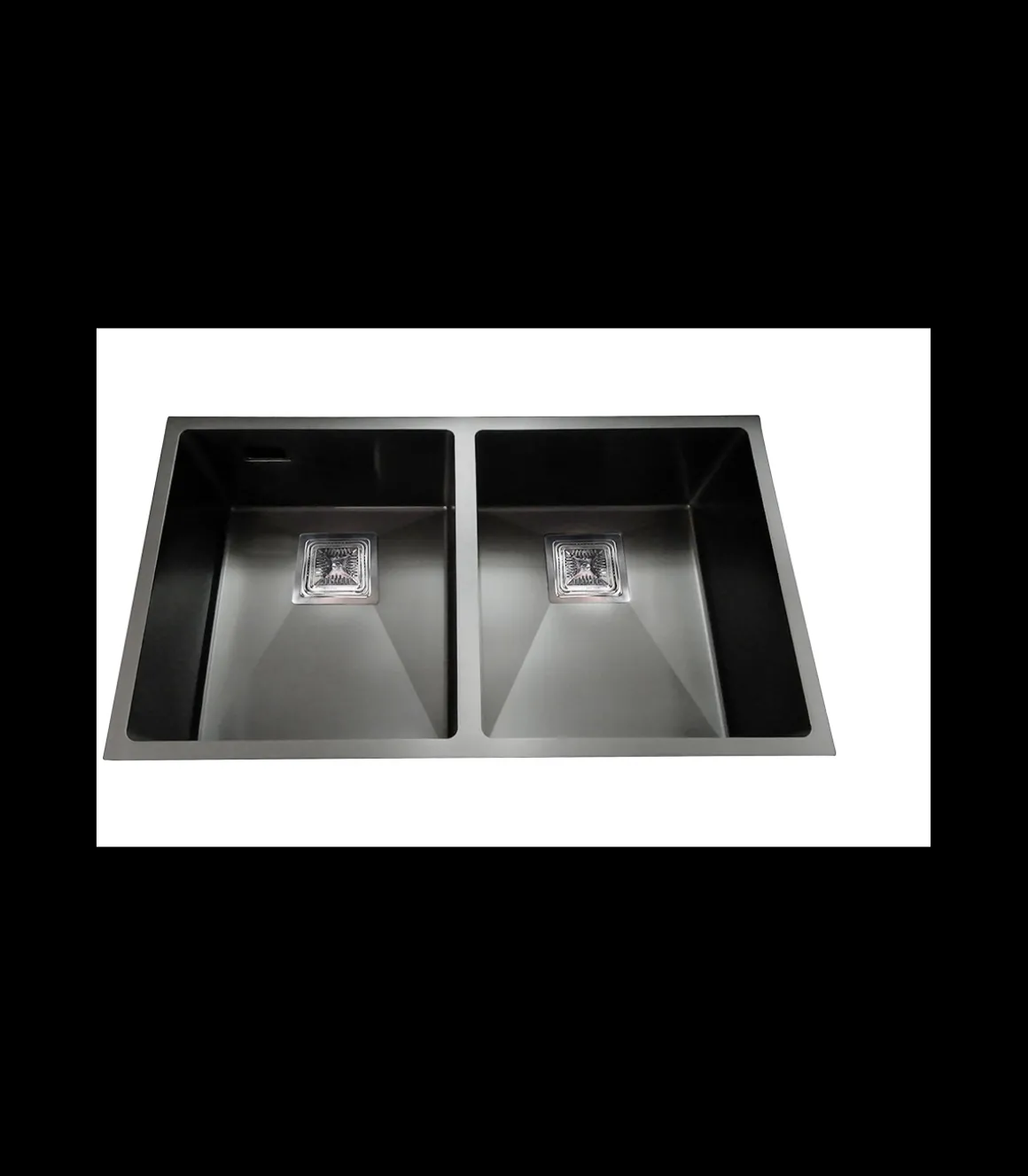 Fregadero de 2 senos en negro Japón, 19,5 cm(alto) 75 cm(ancho) 44 cm(largo)