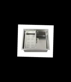 Fregadero de un seno en inox con bandeja Kenia 21,5 cm(alto) 44 cm(ancho) 44 cm(largo)