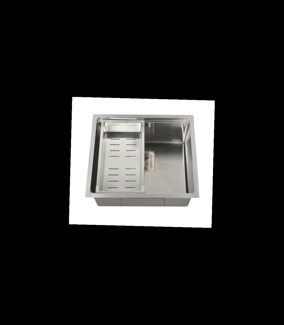 Fregadero de un seno en inox con bandeja Kenia 21,5 cm(alto) 44 cm(ancho) 44 cm(largo)