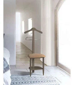 Galán 361 con asiento en beige herrajes cromado satinado lacado moka, 105 cm(alto)45 cm(ancho)41 cm(largo)