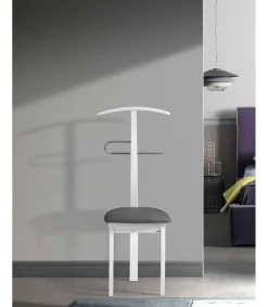 Galán 364 con asiento herrajes cromado satinado lacado en blanco, 108 cm(alto)46 cm(ancho)44 cm(largo)