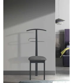 Galán 364 con asiento herrajes cromado satinado lacado en azul, 108 cm(alto)46 cm(ancho)44 cm(largo)