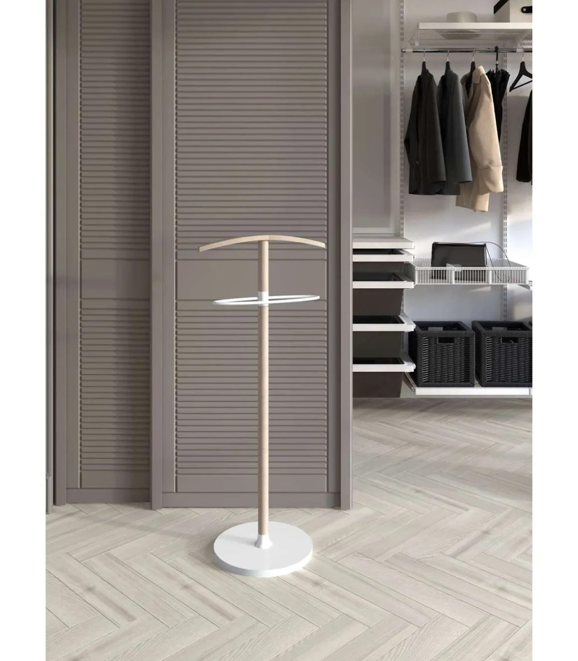 Galán 304 herraje metálicos lacado en color roble/blanco, 109cm(alto) 46cm(ancho )34cm(largo)