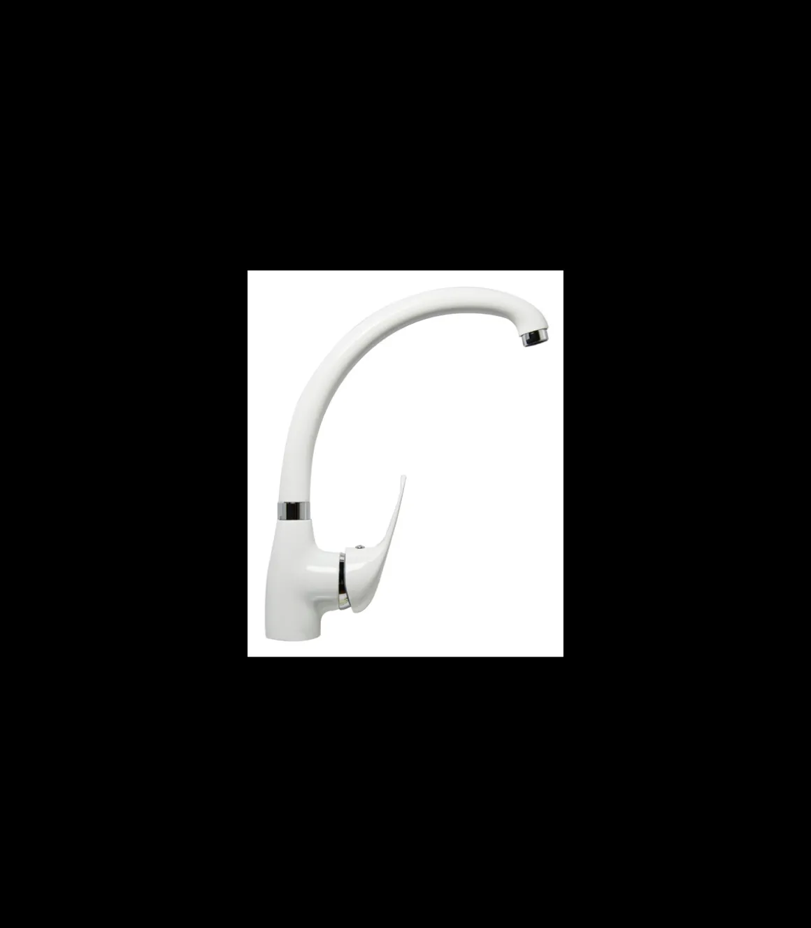 Grifo monomando Colombia en color blanco brillo, 29,5 cm(alto) 18,3 cm(alto)