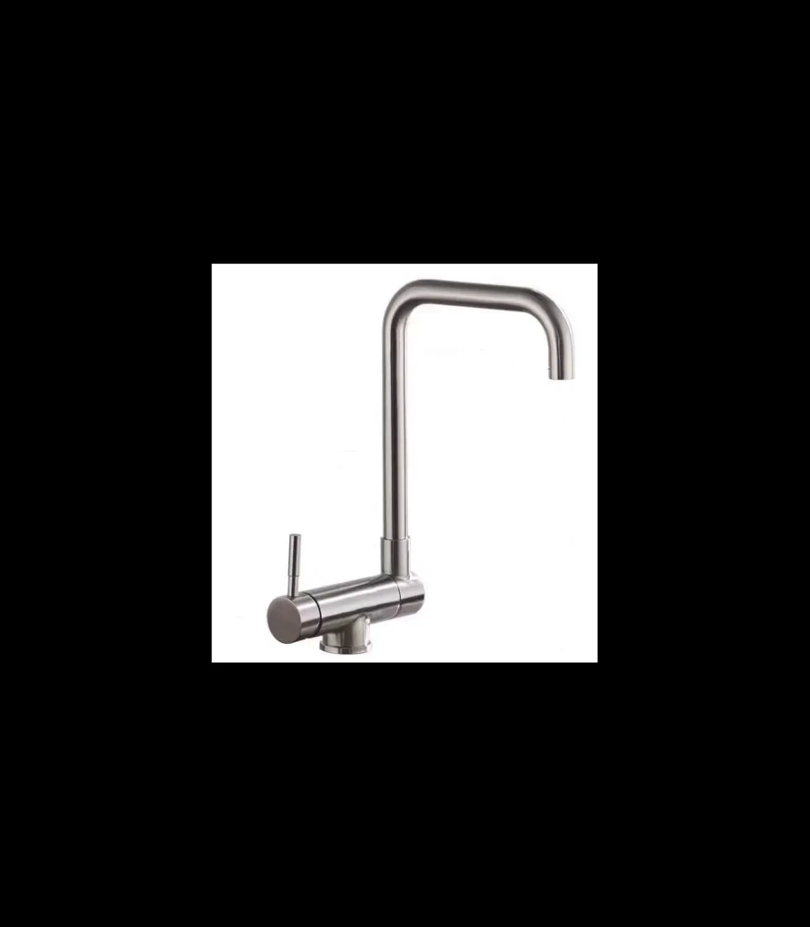 Grifo Monomando Fregadero Abatible Inox Satinado, 34cm(alto) 20.1cm(largo).