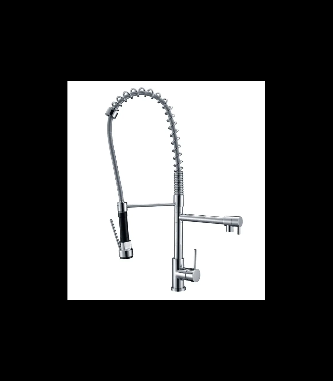 Grifo Monomando Fregadero Columna Industrial Doméstico cromo. 49.5cm(alto) 24cm(largo).