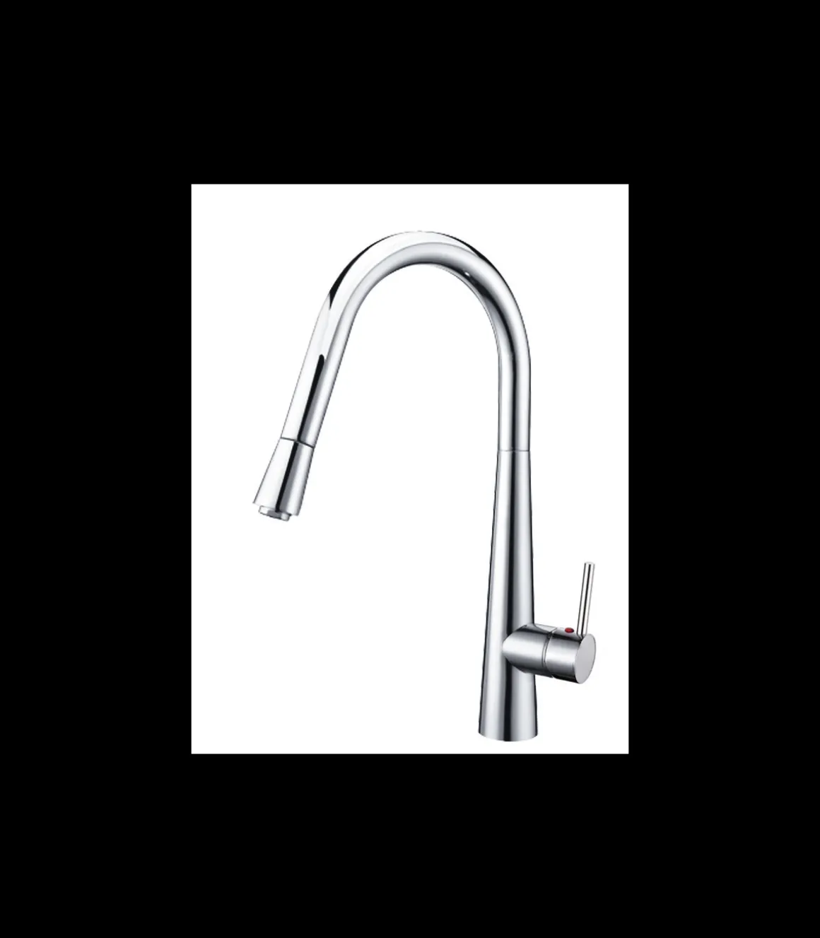 Grifo Monomando Fregadero Extraible Curvo Alicia cromo. 43cm(alto) 22cm(largo).