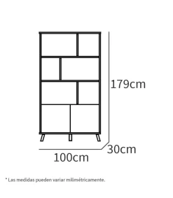 Librería Oslo acabado roble gold, 180cm(alto) 100cm(ancho) 30cm(fondo)
