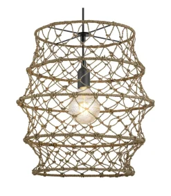 Lámpara Colgante modelo Araña acabado Cuerda 53 cm(alto) 40 cm(ancho)40 cm(fondo)