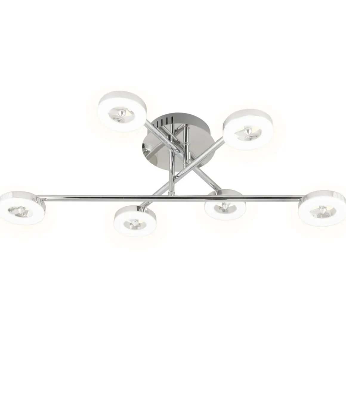 Lámpara de 6 luces modelo Cedro acabado cromado 19 cm(alto)67 cm(ancho)43 cm(largo)