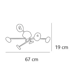 Lámpara de 6 luces modelo Cedro acabado cromado 19 cm(alto)67 cm(ancho)43 cm(largo)