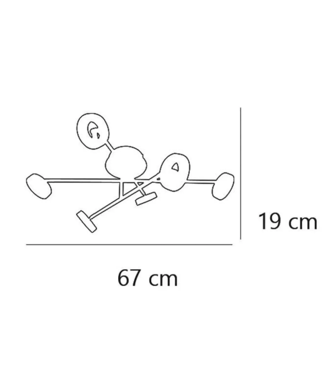 Lámpara de 6 luces modelo Cedro acabado cromado 19 cm(alto)67 cm(ancho)43 cm(largo)
