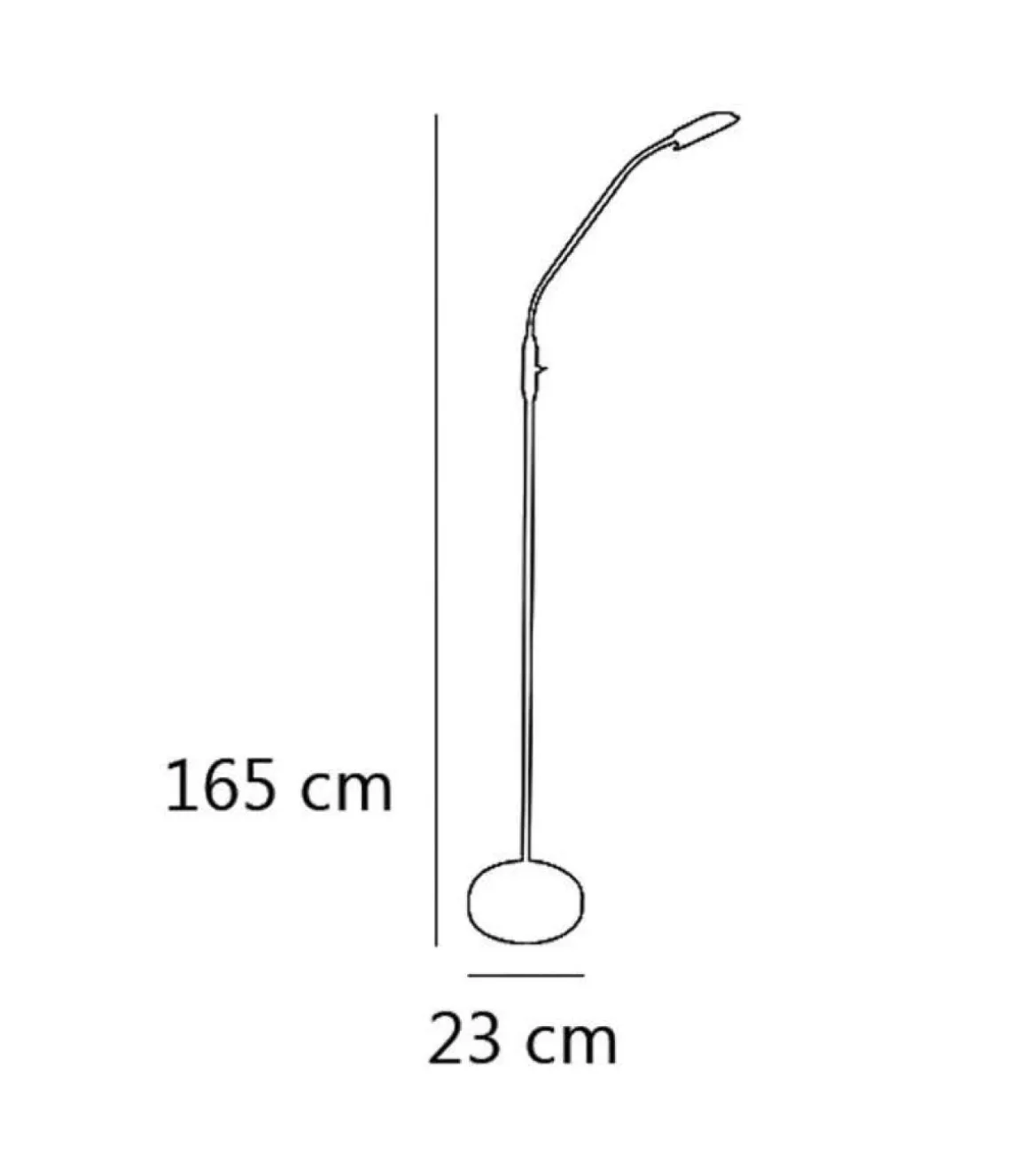 Lámpara de pie led modelo Denis acabado plata 165 cm(alto) 23 cm(ancho) 43 cm(fondo