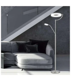 Lámpara de pie led modelo Rieti acabado niquel satinado 174 cm(alto)30 cm(ancho)40 cm(largo)