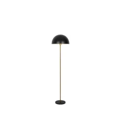 Lámpara de pie modelo Marnau acabado negro/cuero, 166cm(alto) 40cm(ancho) 40cm(largo).