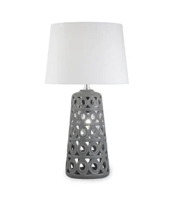 Lámpara de sobremesa rinconera modelo Mónaco acabado gris 56cm(alto) 30cm(ancho).