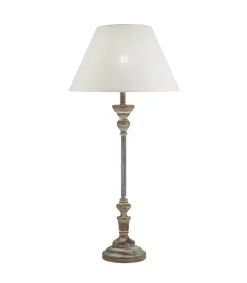 Lámpara de sobremesa rinconera modelo Laseu acabado madera 83cm(alto) 40cm(ancho)