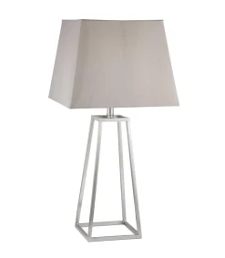 Lámpara de sobremesa rinconera modelo Biccoca acabado niquel satinado 61cm(alto) 30cm(ancho).
