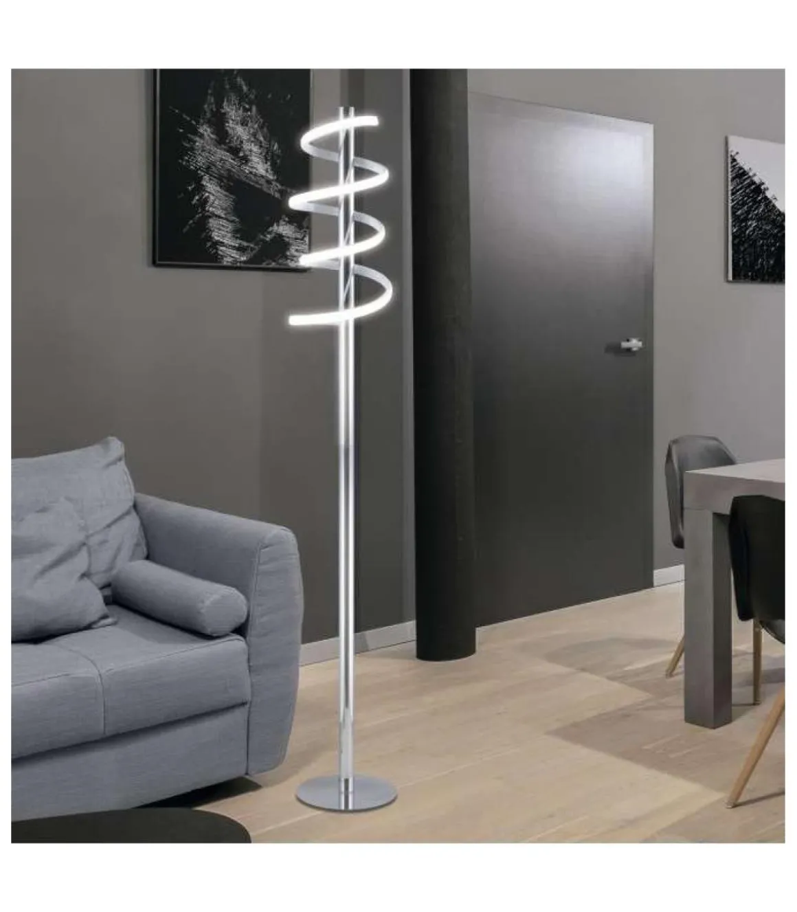 Lámpara led de pie modelo Moeb acabado cromo 141 cm(alto)22 cm(ancho)28 cm(largo)