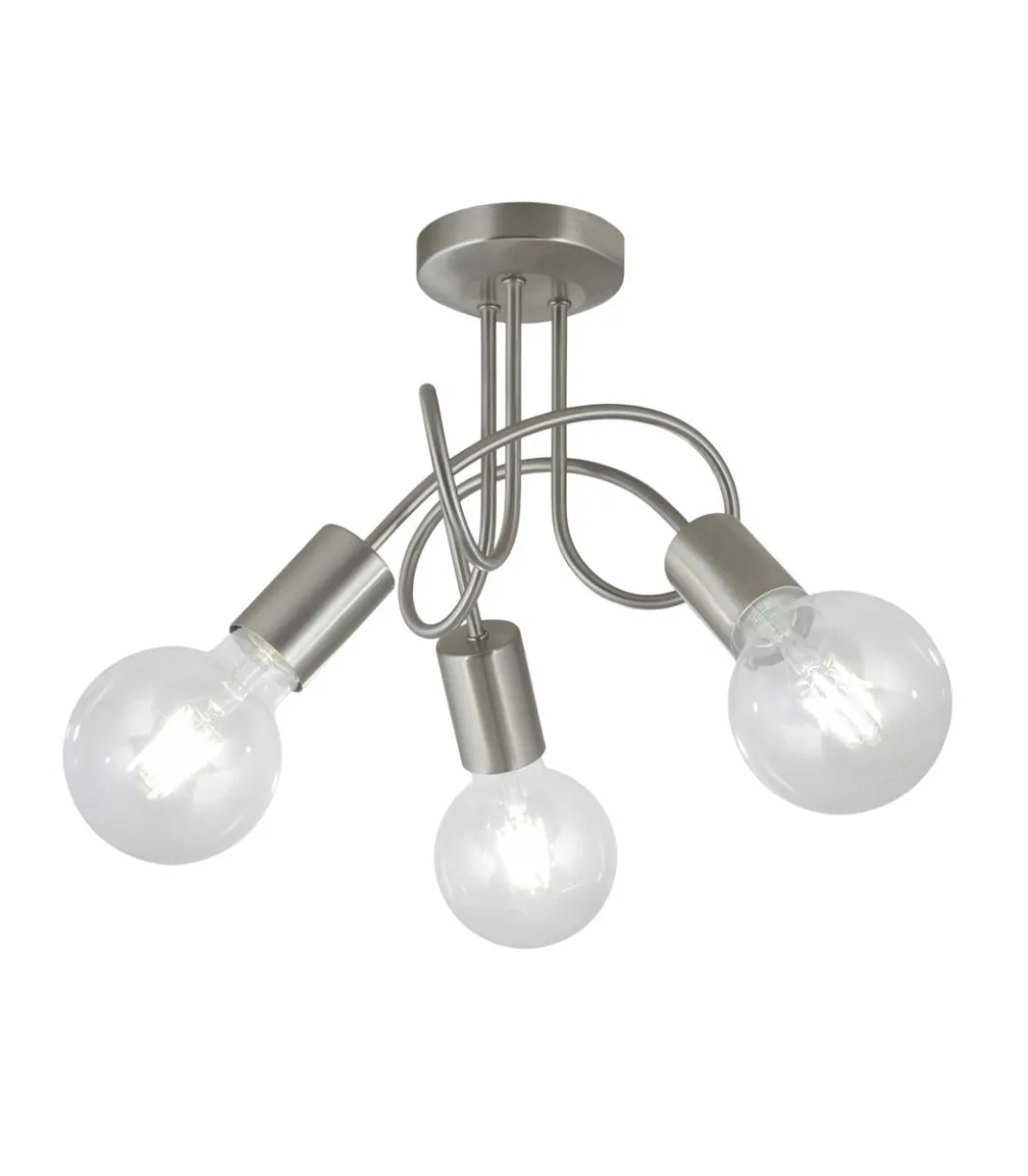 Lámpara 3 luces modelo Tenor acabado niquel satinado 24 cm(alto)25 cm(ancho)25 cm(largo)
