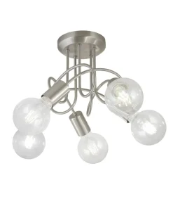 Lámpara 5 luces modelo Tenor acabado niquel satinado 24cm(alto) 31cm(ancho)31cm(largo)