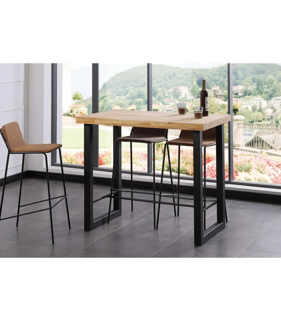Mesa Alta Bar loft roble nordish 100 cm(alto)120 cm(ancho)70 cm(largo)