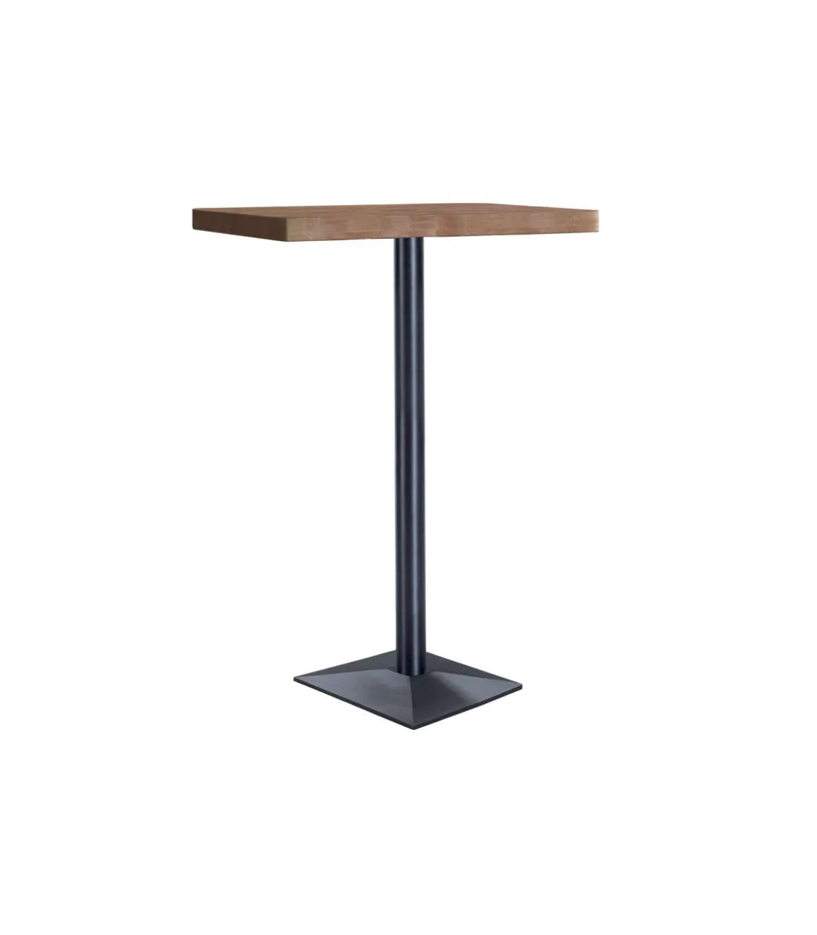 Mesa Alta Bar Moss acabado roble oscuro/negro, 110cm(alto) 70cm(ancho) 70cm(largo)