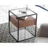 Mesa auxiliar chapado en nogal Arlet, 43 x 43 x 54 cm (alto x ancho x alto)