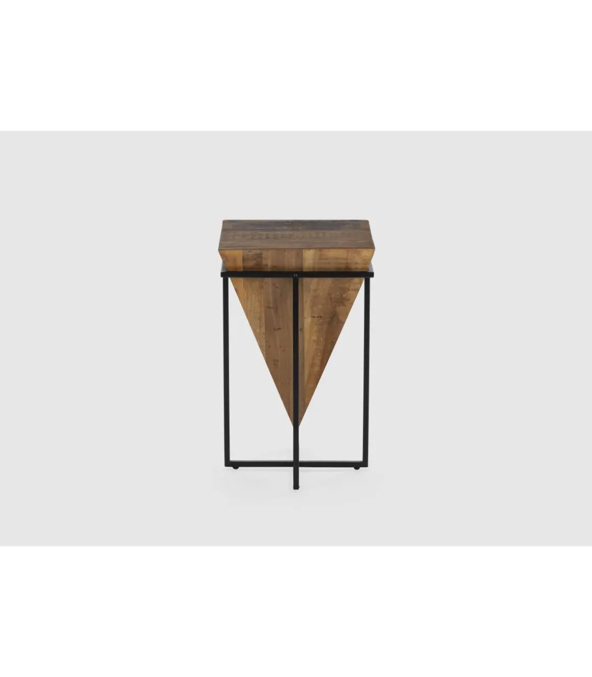Mesa auxiliar de rincón modelo Avila-68 en madera acabado natural, 68cm(alto) 42cm(ancho) 42cm(fondo).