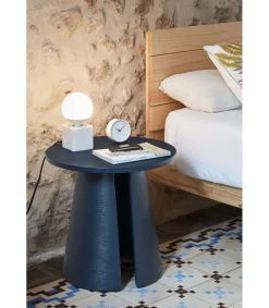 Mesa auxiliar de rincón modelo Cep acabado azul, 50cm(ancho) 50.1cm(alto) 50cm (largo)