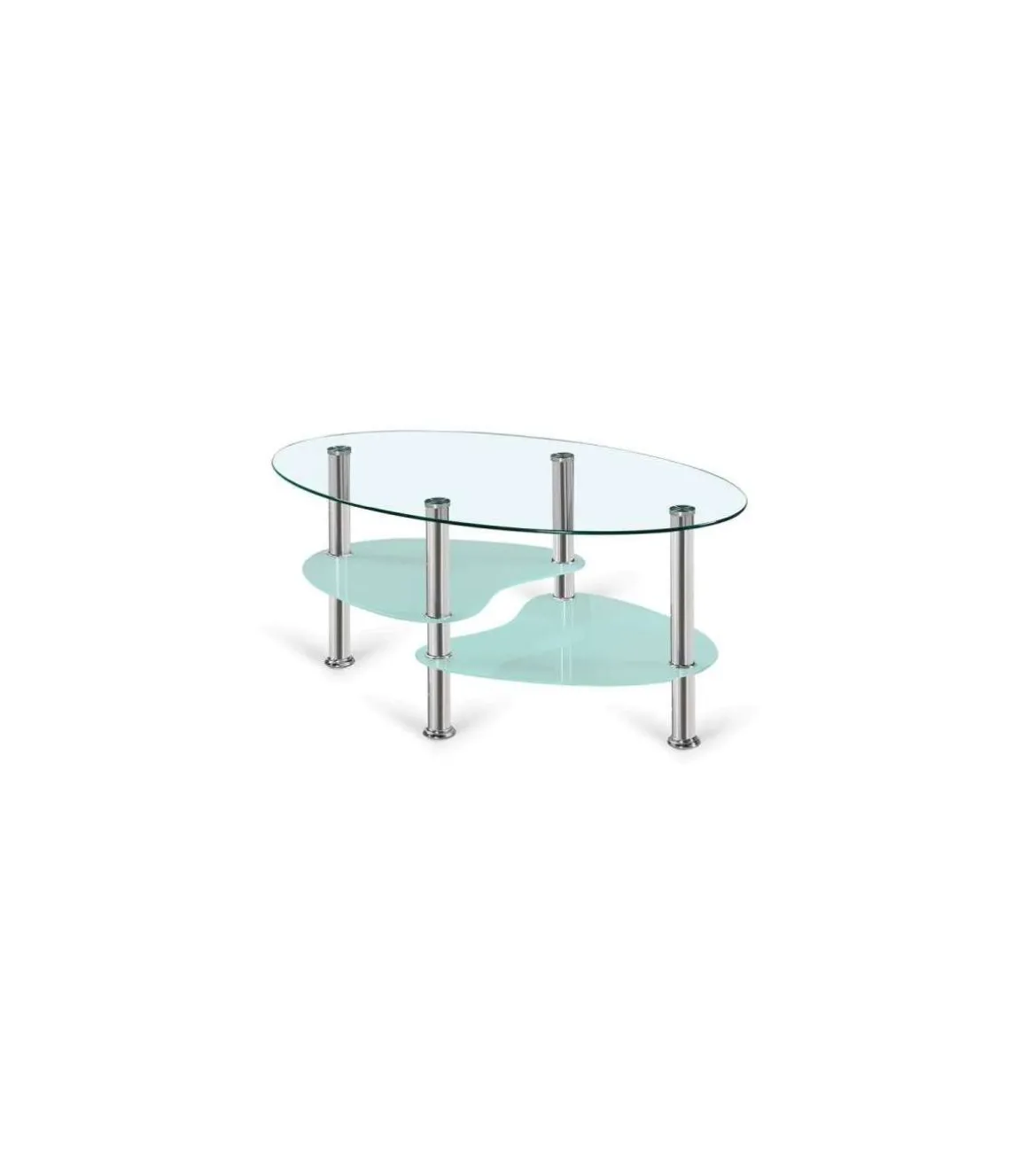 Mesa centro Brandy acabado acero cromado, 41cm(alto) 90 cm(ancho) 55 (fondo)