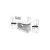 Mesa centro convertible en mesa de comedor acabado blanco, 64cm(alto) 113cm(ancho) 58/116cm(largo)