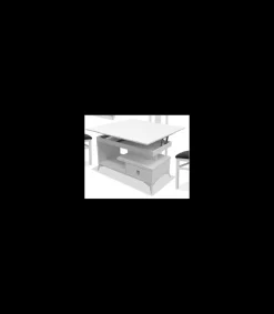 Mesa centro convertible en mesa de comedor acabado blanco, 64cm(alto) 113cm(ancho) 58/116cm(largo)