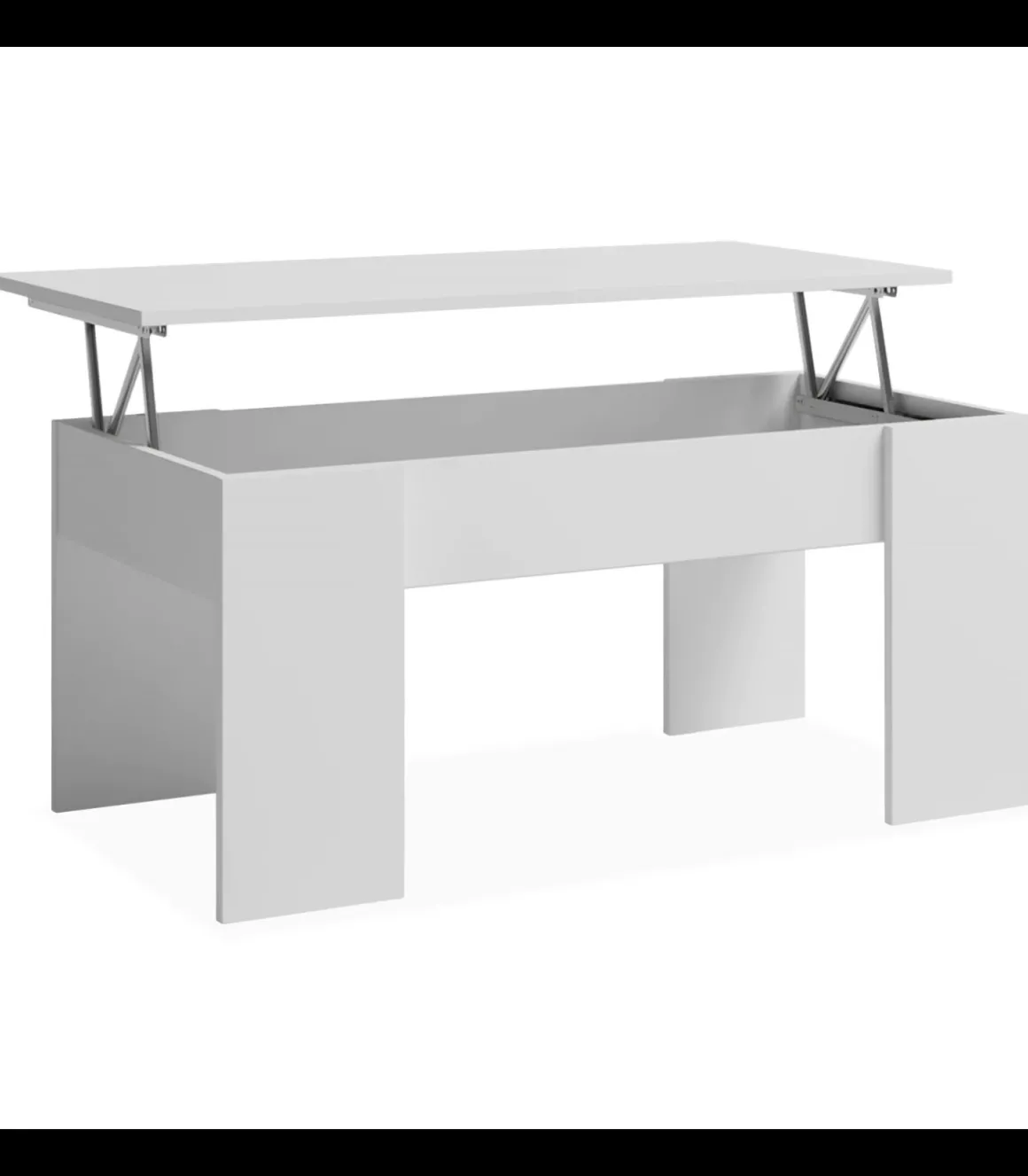 Mesa centro elevable acabado blanco, 45 cm(alto)100 cm(ancho)50 cm(largo)