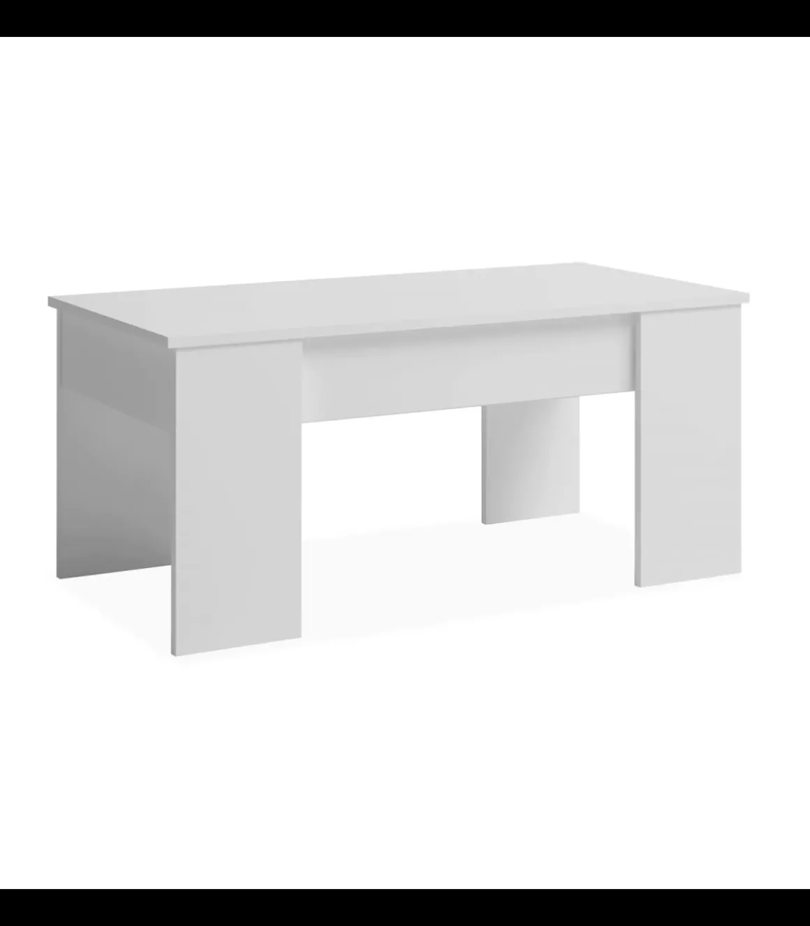 Mesa centro elevable acabado blanco, 45 cm(alto)100 cm(ancho)50 cm(largo)