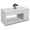 Mesa centro elevable acabado blanco polar, 46cm(alto) 102cm(ancho) 55cm(largo)