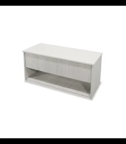 Mesa centro elevable acabado blanco polar, 50cm(alto) 108cm(ancho) 50cm(largo)