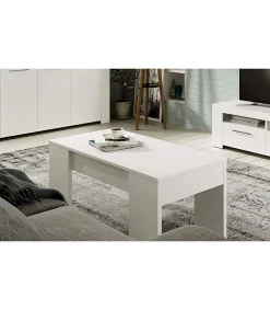 Mesa centro elevable Andujar Color Blanco Artik. 100 cm (Ancho) x 50 cm (Fondo) x 45-56 cm (Alto)