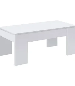 Mesa centro elevable Andujar Color Blanco Artik. 100 cm (Ancho) x 50 cm (Fondo) x 45-56 cm (Alto)