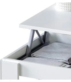 Mesa centro elevable Arboleas en acabado blanco artik 43/54 cm(alto)102 cm(ancho)50 cm(largo)