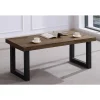 Mesa centro elevable Loft color roble American estructura en negra 47,5 cm(alto)120 cm(ancho)60 cm(fondo).