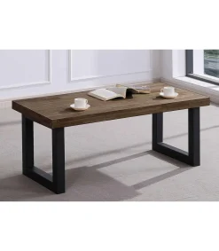 Mesa centro elevable Loft color roble American estructura en negra 47,5 cm(alto)120 cm(ancho)60 cm(fondo).